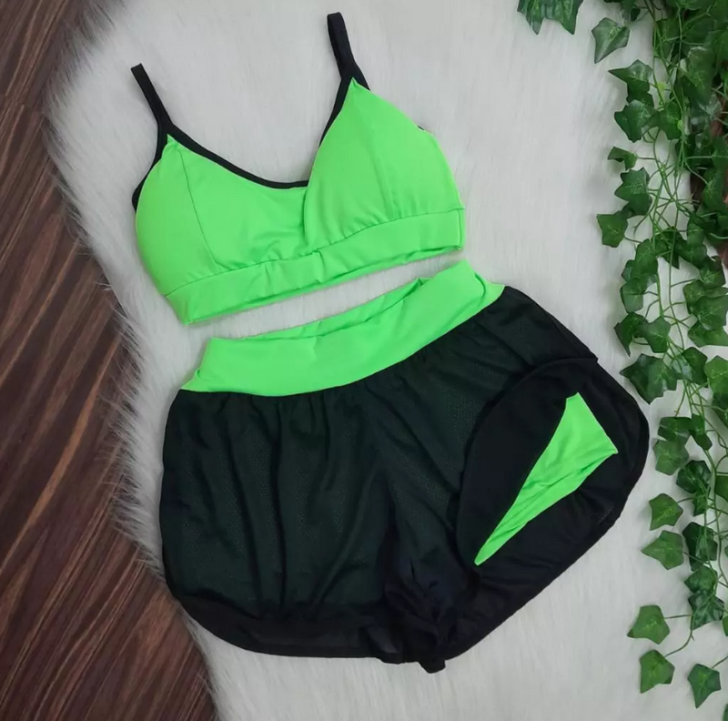 Conjunto Top + Short Duplo Suplex DryFit Fitness - Treino Academia