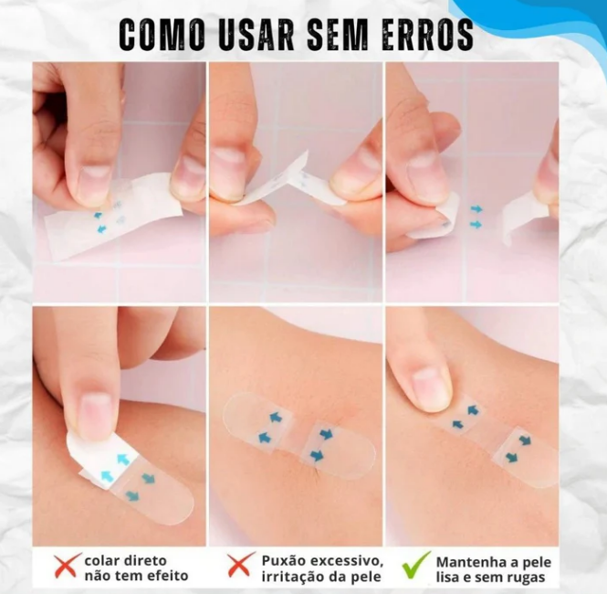 Adesivo Lifting Facial Invisível com 40 Unidades – Efeito Instantâneo Antirrugas e Firmeza no Rosto