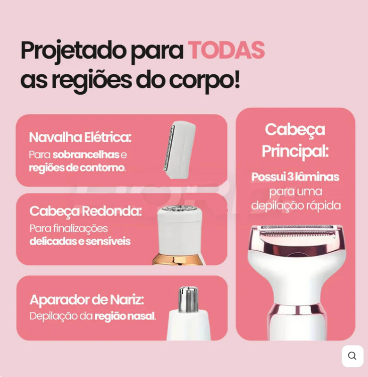 Depilador Elétrico DermaFlex 4 em 1 [Edição Limitada]