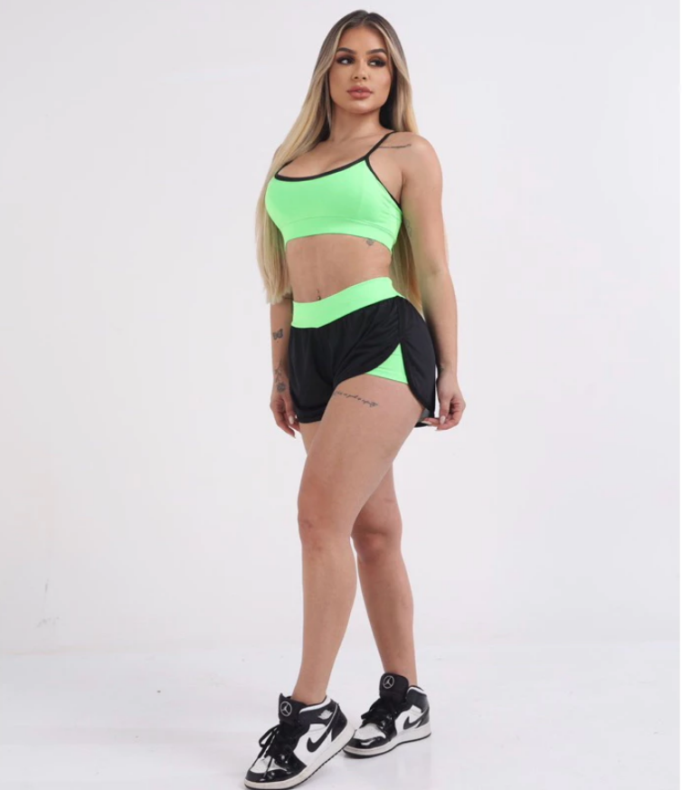 Conjunto Top + Short Duplo Suplex DryFit Fitness - Treino Academia