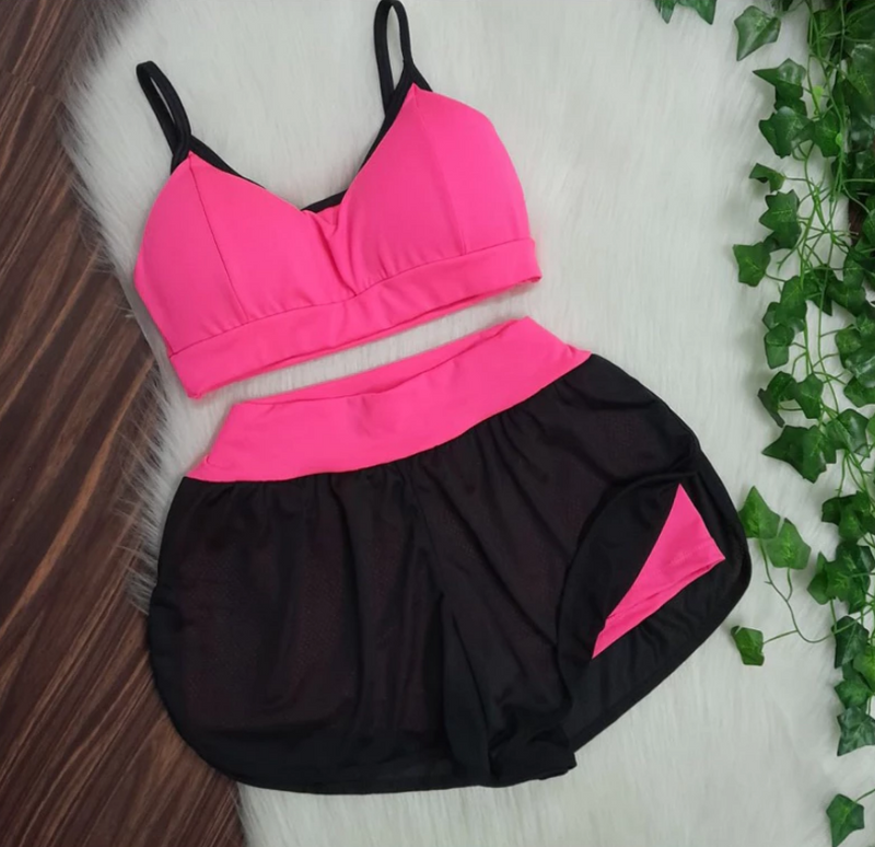 Conjunto Top + Short Duplo Suplex DryFit Fitness - Treino Academia